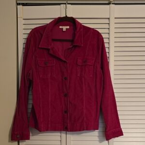 JM Collection Bright Pink Corduoy Jacket